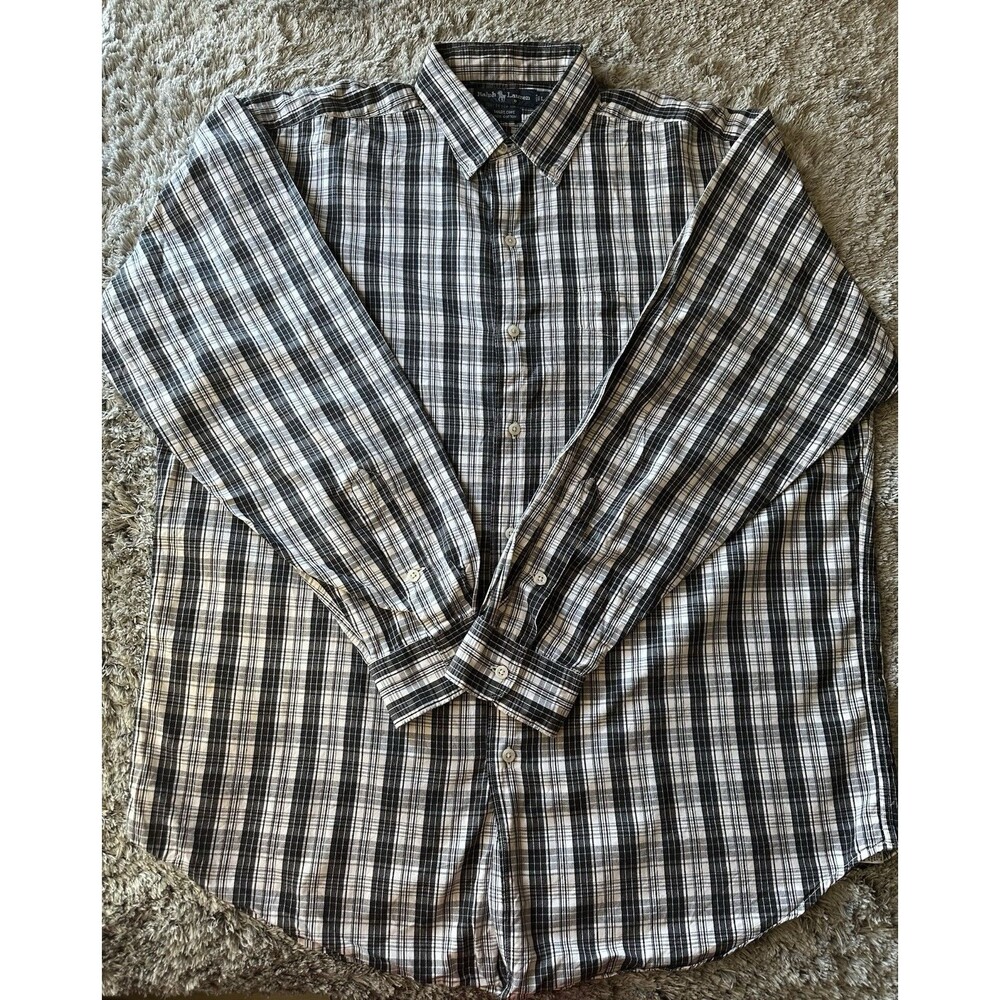 Polo Ralph Lauren Vintage Large Men's Size Large Blue Plaid Long Sleeve Cotton